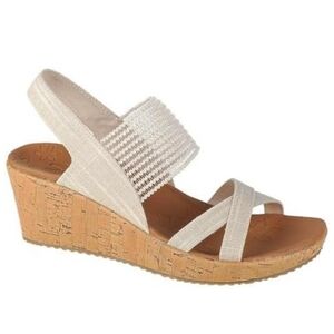 Skechers Women's Beverlee High Tea Wedge Slingback Slip-on Cork Sandals Size 9